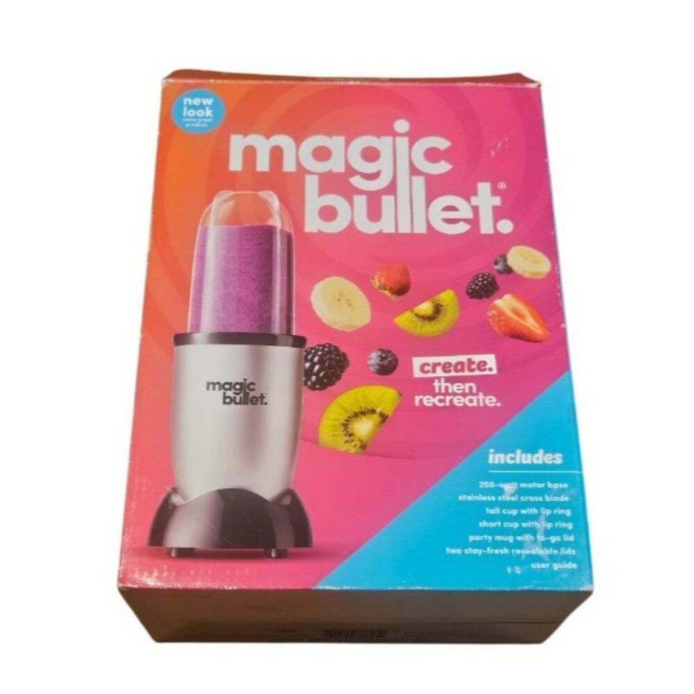 Magic Bullet 250W Personal Blender 11 Piece Set Silver MB-BX479B-02 New